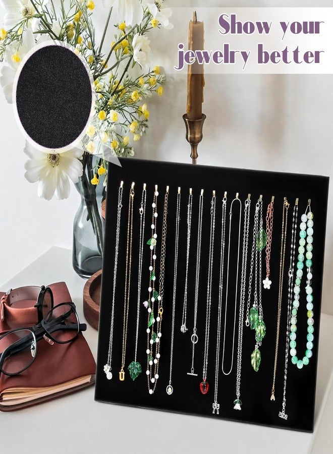 BOHUIZ 4 Pack Black Velvet Necklace Display Stands for Selling with 17 Hooks, Jewelry Necklace Display Stand Storage Holder for Pendants Chain - Image 3