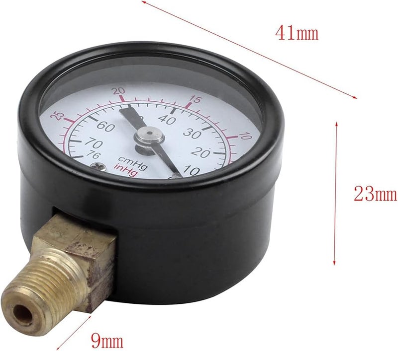 مقياس ضغط هواء هوائي مزدوج الخيوط الذكرية 0-30 بوصة زئبق - Image 5