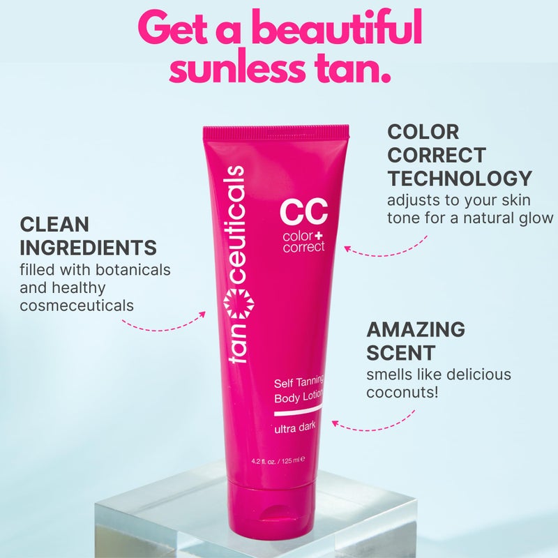 Tanceuticals Self Tanner - Ultra Dark Self Tanning Lotion for Body - Natural-Looking & Long Lasting Sunless Tan â€“ Quick Fake Tan, Bronze Glow - Fresh Coconut Scent & Healthy Ingredients (Ultra Dark) - Image 2