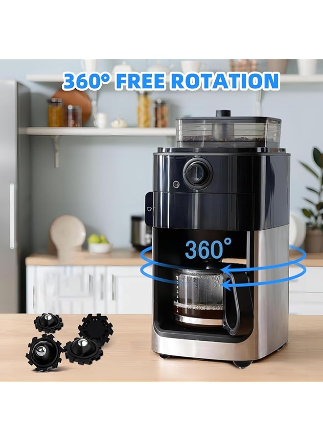 erorex Self Adhesive Caster Wheels 24 Pcs 360° Rotation Mini Swivel Wheels For Furniture Diy Connected Small Appliance Rollers For Kitchen Universal Swivel Wheels For Coffee Maker Black - Image 3