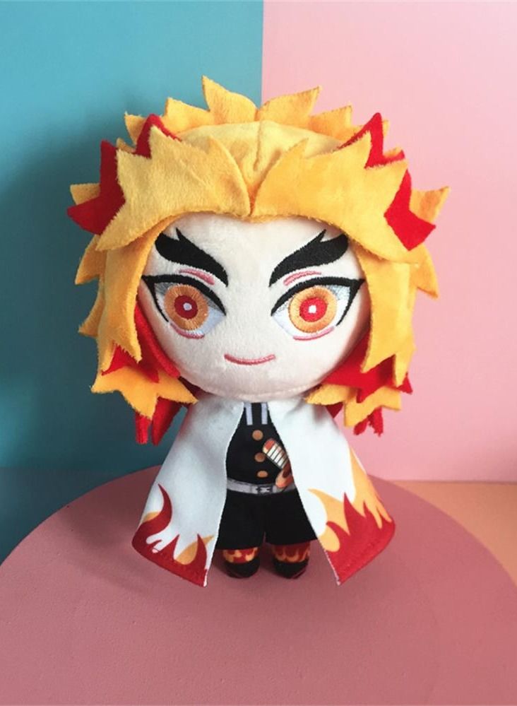 general Anime DemonSlayer Rengoku Kyoujurou Plush Toy Cartoon Soft Stuffed Plush Home Decoration Birthday Gift