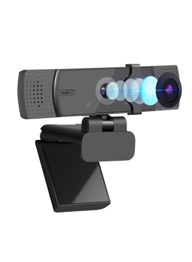 WB-01 4K 30FPS USB Webcam with Noise Cancelling Microphone, Auto Focus & Light Correction, Plug and Play for Laptop Desktop Online Class Video Conference Live Streaming Black - Image 1