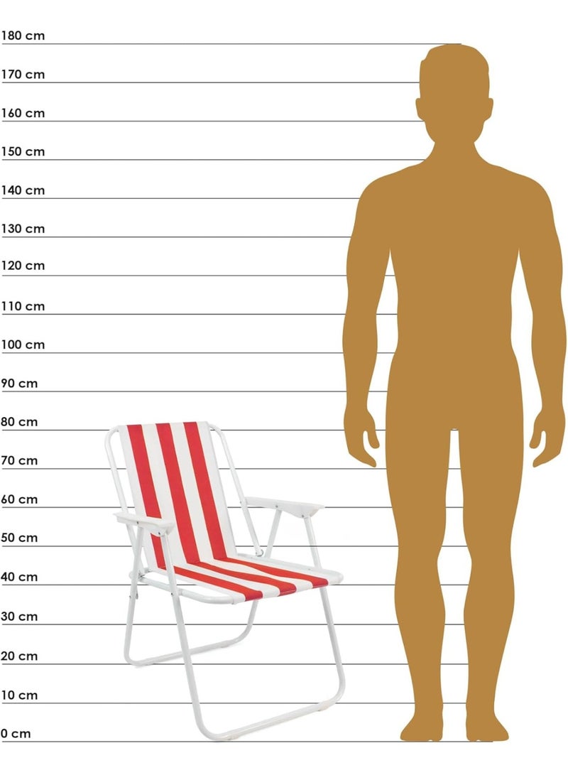 Raxoom Folding Beach Chair - Metal and Polyester Chair - Ideal Seat for Beach, Garden, Terrace (Model 1 - Green/Pink/Violet) - Image 3