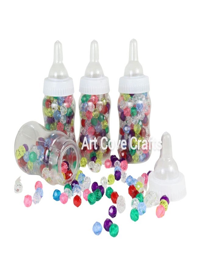 Art Cove زجاجات رضاعة بلاستيكية صغيرة قابلة للتعبئة، مقاس 4.25 بوصة، بغطاء أبيض، 24 قطعة، هدايا لحفلات استقبال المولود - Image 1