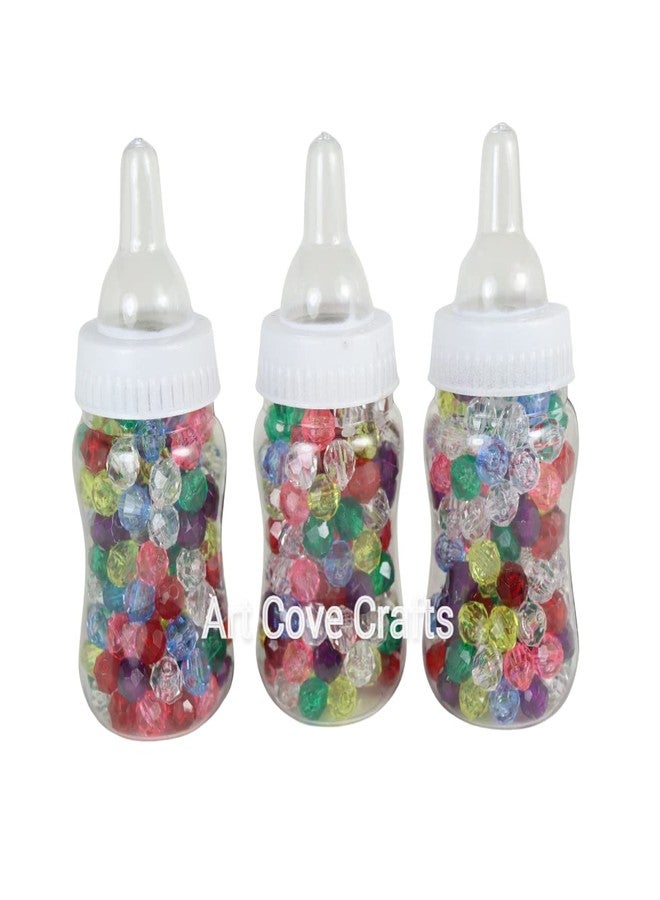 Art Cove زجاجات رضاعة بلاستيكية صغيرة قابلة للتعبئة، مقاس 4.25 بوصة، بغطاء أبيض، 24 قطعة، هدايا لحفلات استقبال المولود - Image 2