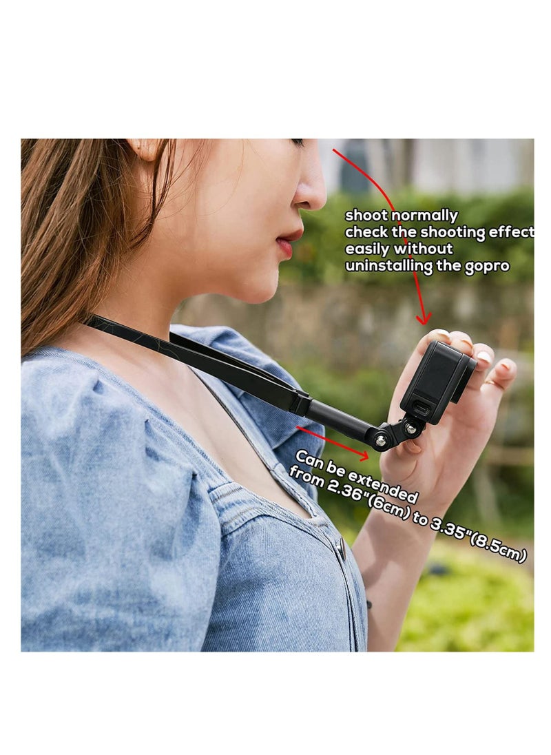 SYOSI Action Camera Neck Holder Mount Bracket for Gopro POV VLOG Extendable Selfie Neck Holder Mount Kit Compatible with Gopro MAX Hero DJI Coyote AKASO and Cell Phone for Cycling Travel  - Image 2