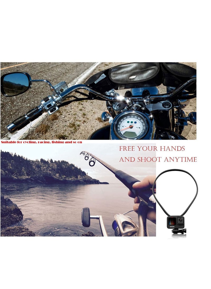 SYOSI Action Camera Neck Holder Mount Bracket for Gopro POV VLOG Extendable Selfie Neck Holder Mount Kit Compatible with Gopro MAX Hero DJI Coyote AKASO and Cell Phone for Cycling Travel  - Image 3