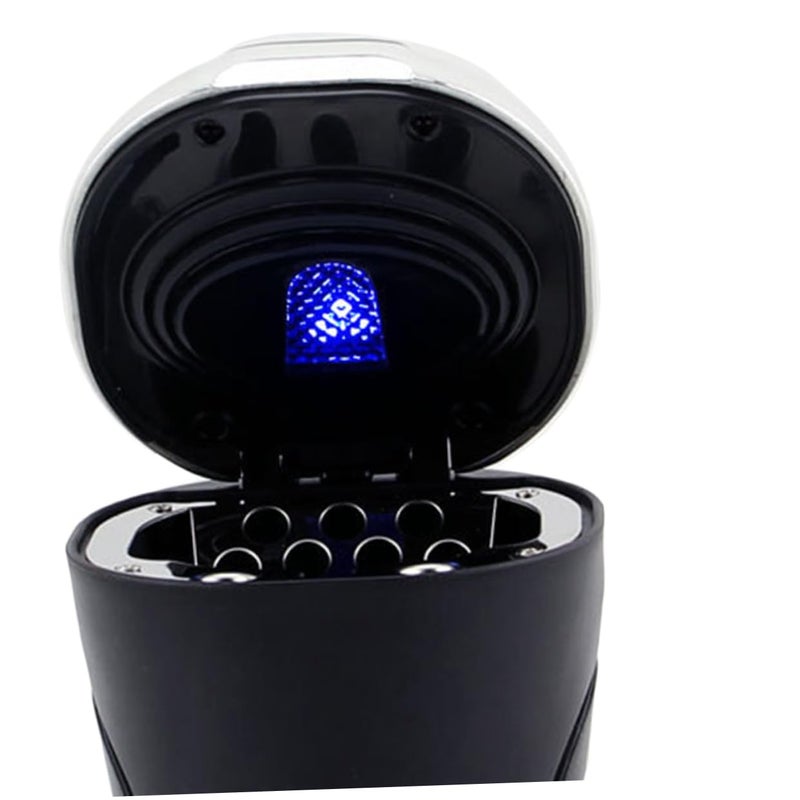 Black Solar Powered Smokeless Car Ashtray With LED Light For Cup Holder Easy Clean - Image 3