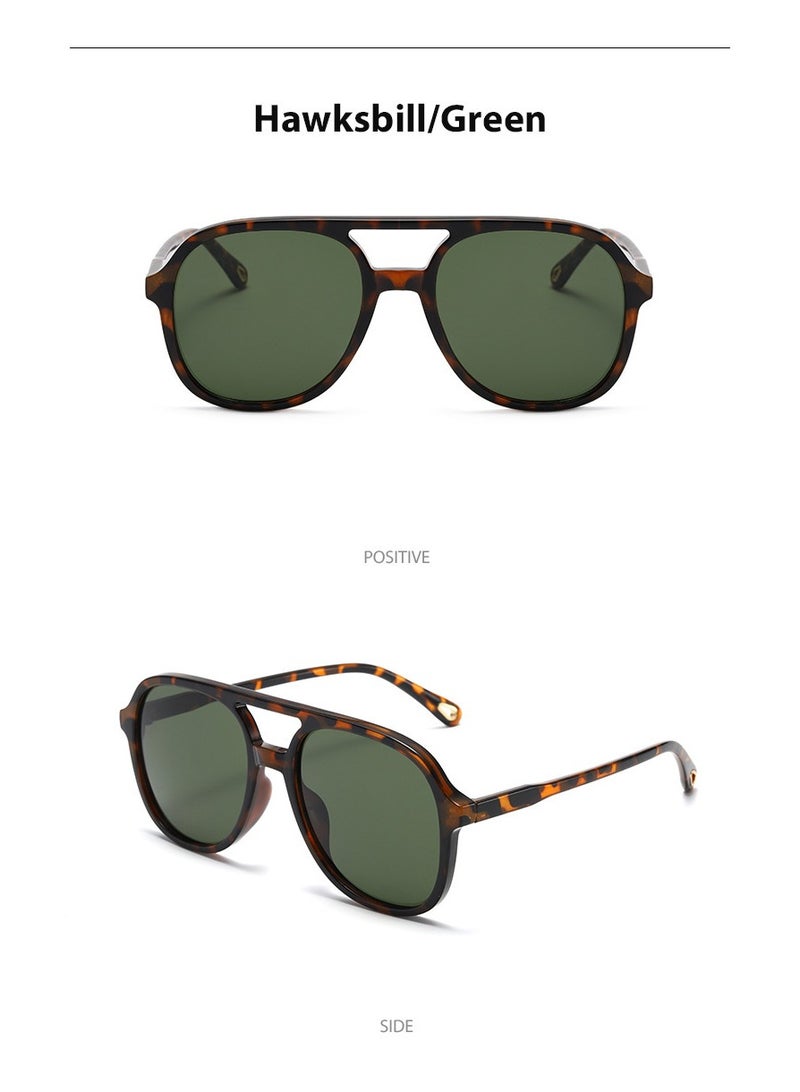 KASTWAVE Retro Aviator Sunglasses 2 Pcs Double Beam Sunglasses for Womens Mens Vintage 70s Double Bridge Sun Glasses Classic Large Squared Frame Motion Sunglasses Protection - Image 3