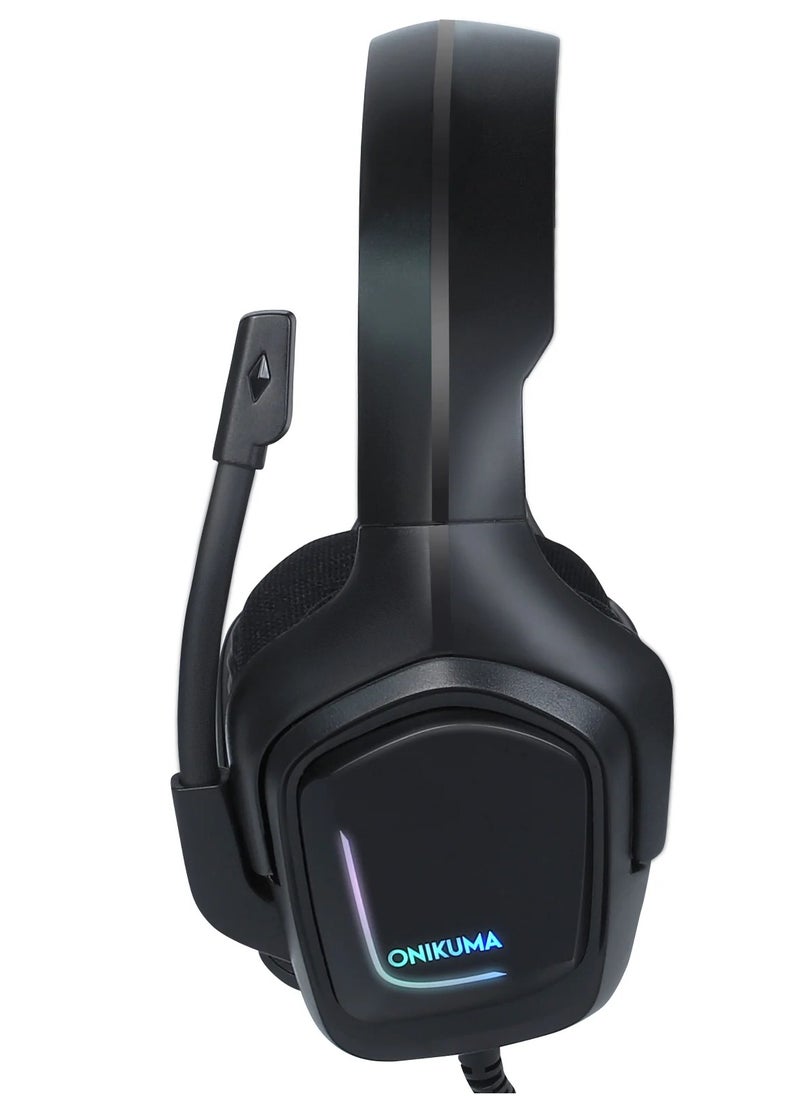 onikuma - K20 USB RGB Gaming Headset - 7.1 Surround Sound - Noise Cancelation Microphone - Image 1