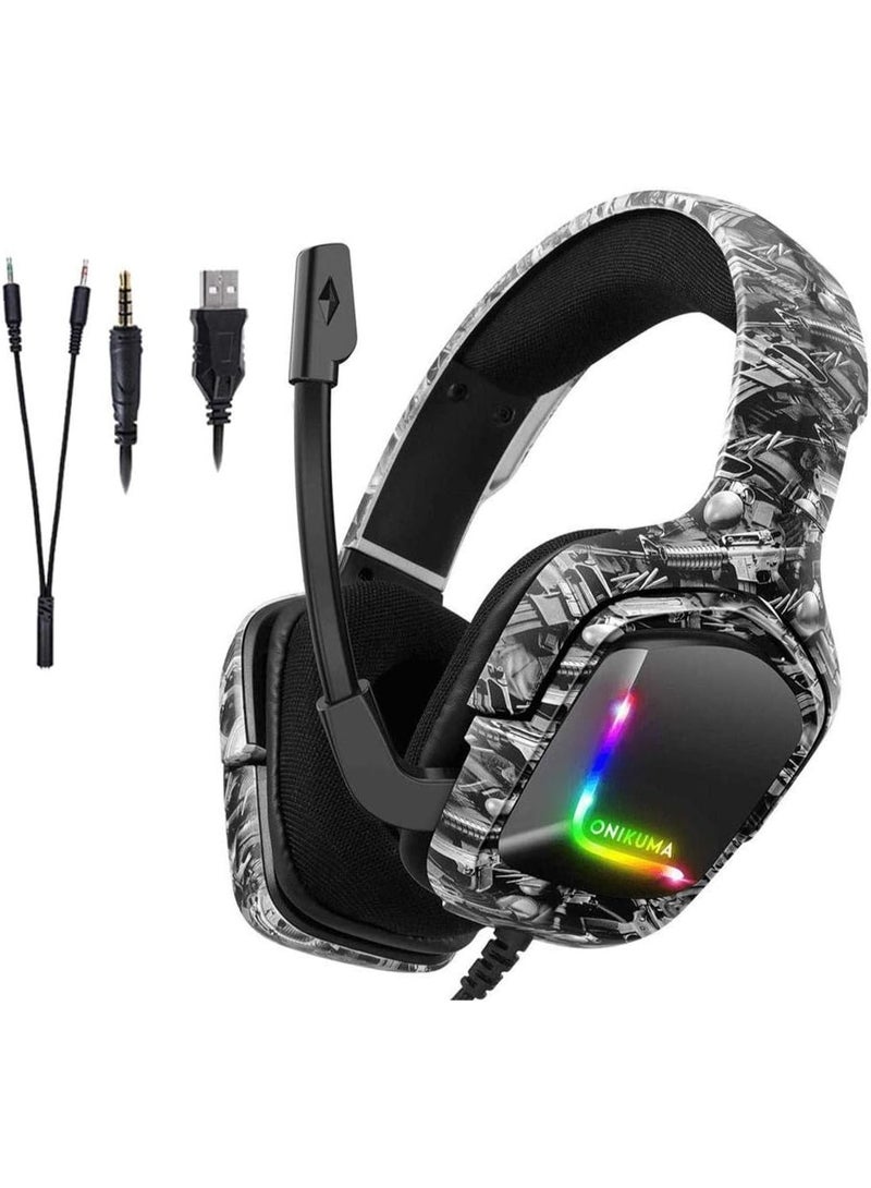 onikuma K20 RGB Gaming Headset - 7.1 Surround Sound - Noise Cancelation Microphone - Image 1