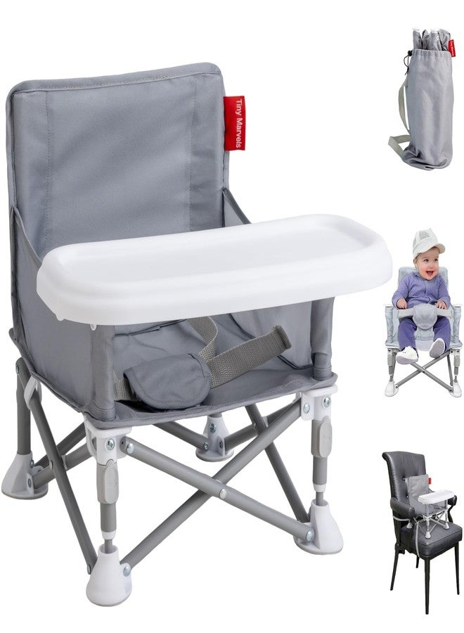 Tiny Marvels Portable 3-in-1 Baby Chair – Cozy Toddler Chair, Baby Seat with Tray, Booster Seat – Compact, Foldable, Safe with Child Safety Belt Carry Bag – Perfect for Travel & Family Time - Image 1