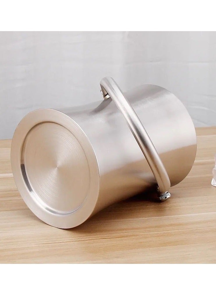 دلو ثلج عازل من الستانلس ستيل فضي - Image 2