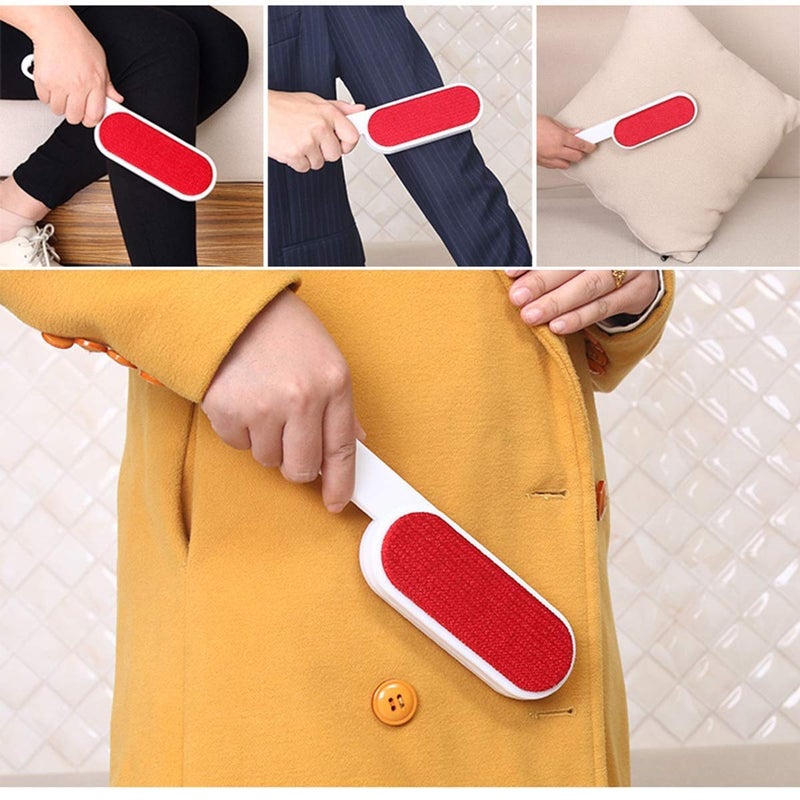 Flipco Reusable Double Sided Lint Remover Travel Brush for Removing Lint Dust for Cloths and pet Brush White - Image 5