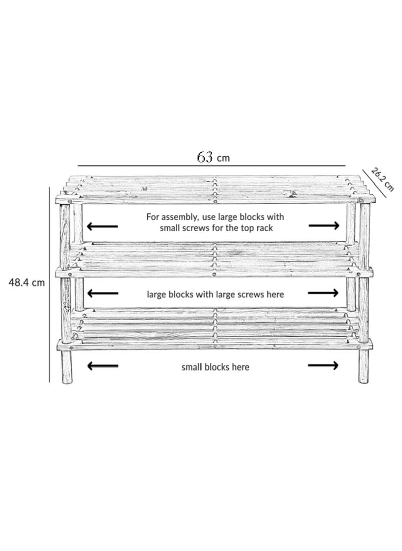 Generic - 3 Tier Storage Shoes Rack Wooden Shoe Rack Bedroom or Hallway - Image 1