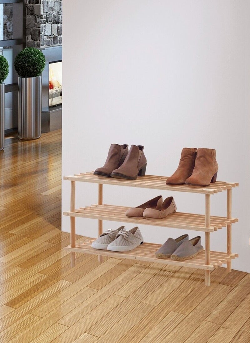 Generic - 3 Tier Storage Shoes Rack Wooden Shoe Rack Bedroom or Hallway - Image 1