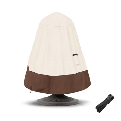 TACOMA Fountain Cover 36 D x 50 HOutdoor 600D Heavy Duty Garden Fountains Statue Protective Cover with DrawstringWaterproof Windproof Fountain Protector Covers for WinterBeige Brown - Image 1