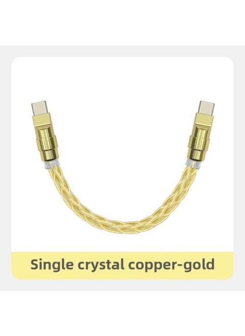 Pure Copper Hardware Ultra-soft Single Crystal Copper Data Cable For Iphone16 Mobile Phone Mate70 Fast Charging Treasure Short Line-Color:0.15m Usb To For Apple/12w-Model:Single Crystal Copper Gold [gold Copper Shell]