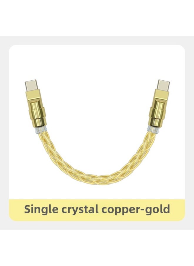 Generic - Pure Copper Hardware Ultra-soft Single Crystal Copper Data Cable For Iphone16 Mobile Phone Mate70 Fast Charging Treasure Short Line-Color:0.15m Usb To For Apple/12w-Model:Single Crystal Copper Gold [gold Copper Shell] - Image 1