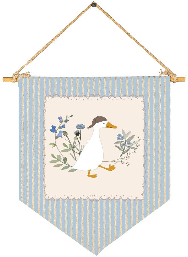 Sioial Silly Goose Theme Nursery Baby Room Playroom Kids Room Wall Decoration-Baby,Shower,Birthday Christmas Gift for Girls Kid Teen-Canvas Hanging Flag Banner Pennant Wall Sign Decor - Image 1