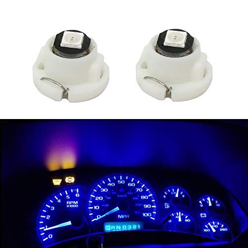 WLJH 10x Blue T4.2 Neo Wedge 3030 Chipest 10mm Base Led Car Instrument Cluster Dashboard Gauge Bulb HVAC AC Heater Climate Controls Lamps Switch Indication Interior Light Replacement - Image 1
