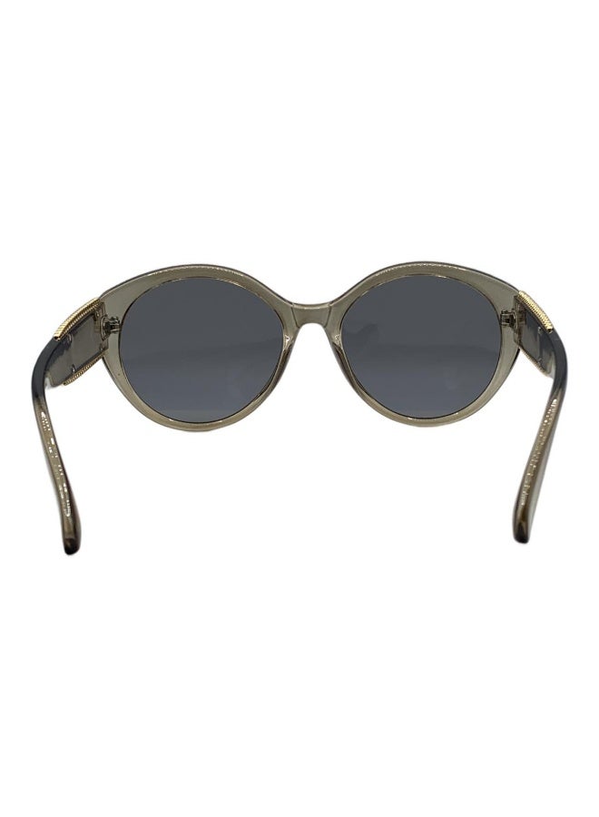 Influence Germany - Women's Fashion Sunglasses with translucent grey/smokey colored frames with gold chain detailing,Black Lens - Image 3