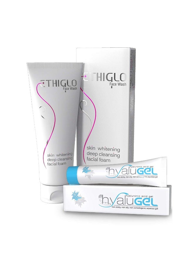 إيثيجلو غسول الوجه لتفتيح البشرة من إيثيغلو (70 مل) مع جل حمض الهيالورونيك هيالوجيل (30 جم) - Image 1