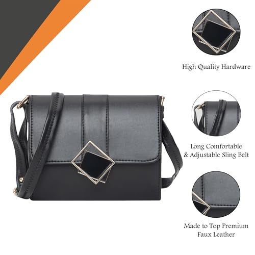 ADISA Women's Girls Party Sling Bag Crossbody (SL5099-BLA_Black) - Image 4