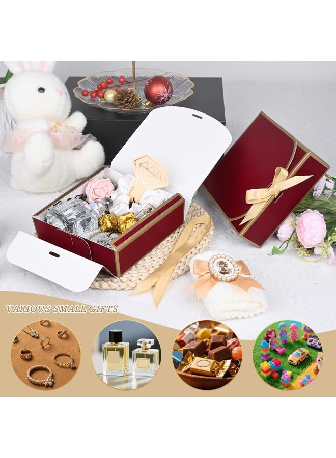 WLUSEAXI 10Pack Small Gift Boxes, 6.5''x6.5''x2'' Red Gift Boxes with Ribbon, Small Boxes for Gifts Birthday Wedding Party Valentine's Day Mother's Day - Image 5