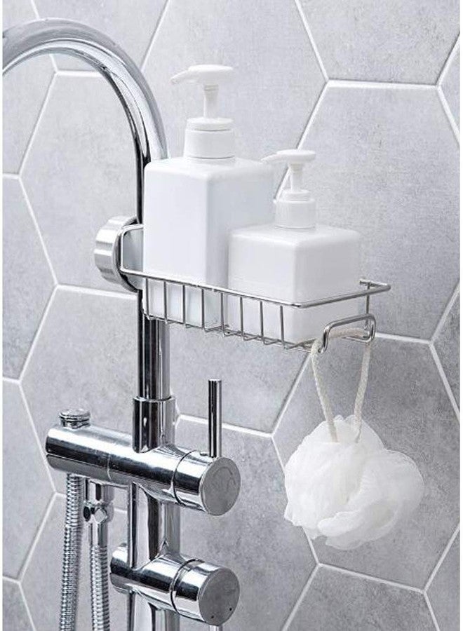 Styxon Stainless Steel Kitchen and Bathroom Faucet Soap Scrubbers Sponge Holder Rack Hanging Sink Organizer Stand Caddy Rack Towel Holder Faucet Caddy for Bathroom Shelf - Image 3