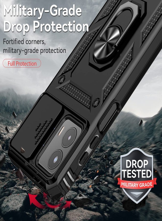 PUSHIMEI for Moto G 5G 2023 Case with Slide Camera Cover HD Screen Protector [Military Grade 16ft. Drop Tested] Magnetic Ring Holder Kickstand Protective Phone Case for Motorola Moto G 5G 2023, Black - Image 5