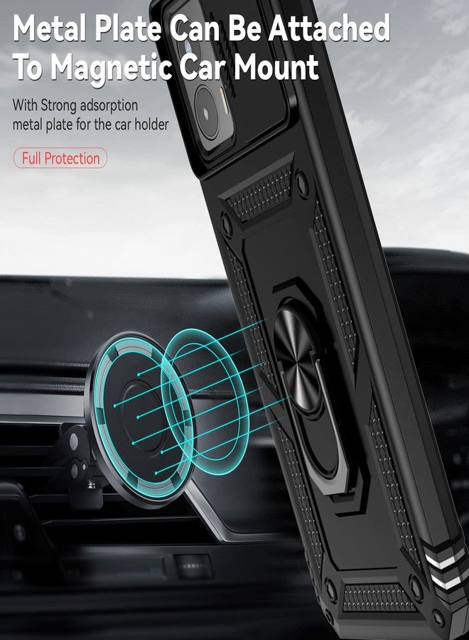 PUSHIMEI for Moto G 5G 2023 Case with Slide Camera Cover HD Screen Protector [Military Grade 16ft. Drop Tested] Magnetic Ring Holder Kickstand Protective Phone Case for Motorola Moto G 5G 2023, Black - Image 3