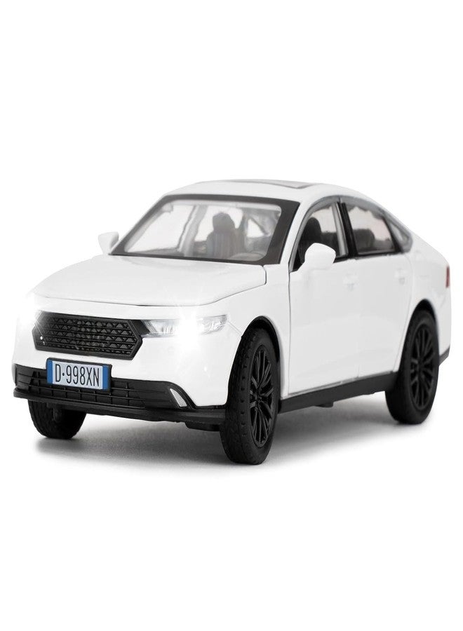 FEXXA 1:32 Scale Hon da Accord Die-Cast Metal Car with Sport car Openable Doors Light and Sound,Pull Back Function Indoor Outdoor Toy for Kids (White) - Image 1