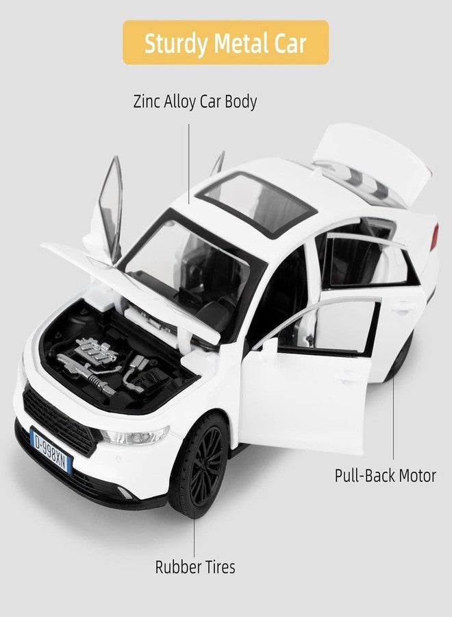 FEXXA 1:32 Scale Hon da Accord Die-Cast Metal Car with Sport car Openable Doors Light and Sound,Pull Back Function Indoor Outdoor Toy for Kids (White) - Image 2
