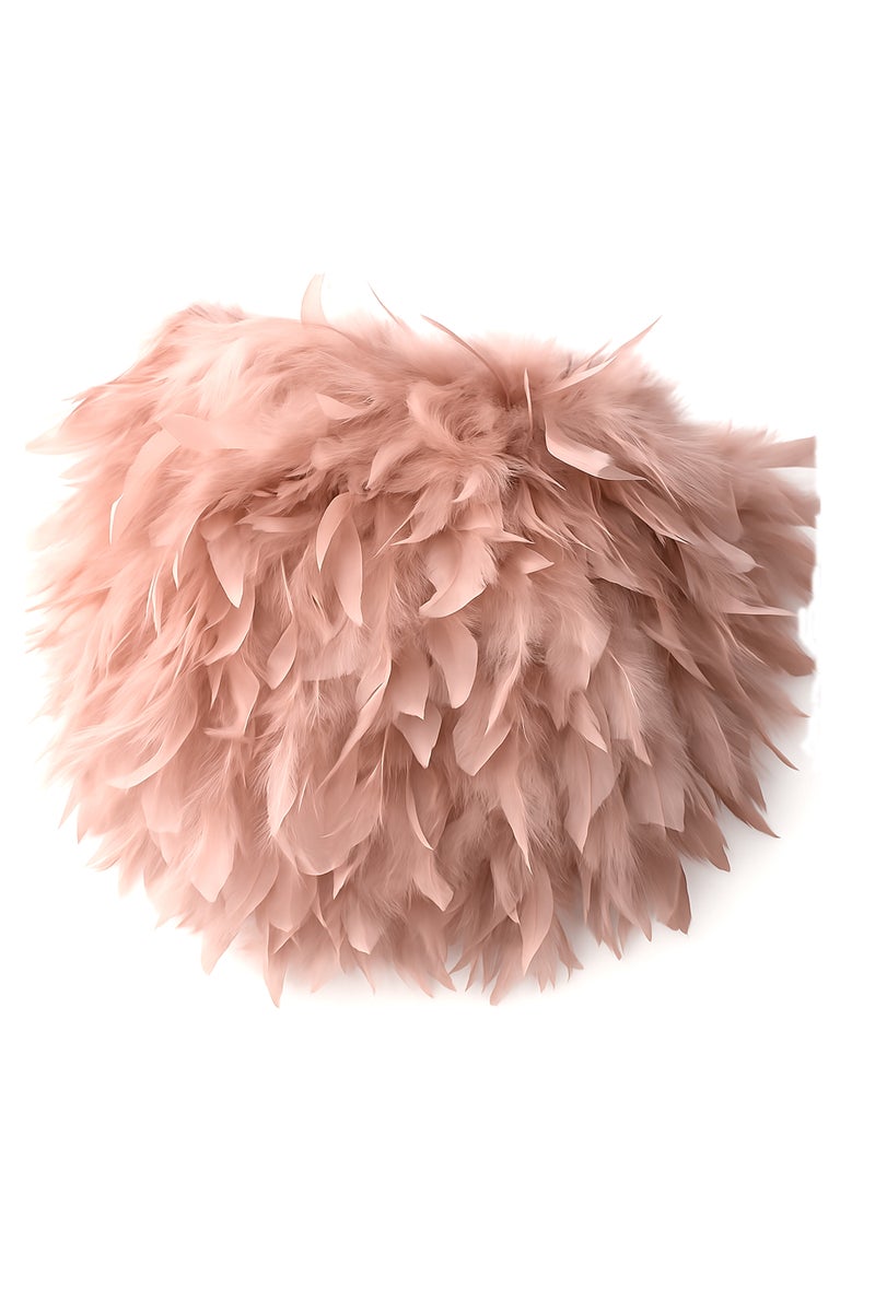 Pale Pink Feather Trim Fringe – 2 Meters | Soft  Style Feather Ribbon for Sewing, Crafts, Costumes, and Decorations – 15cm Height - Image 1