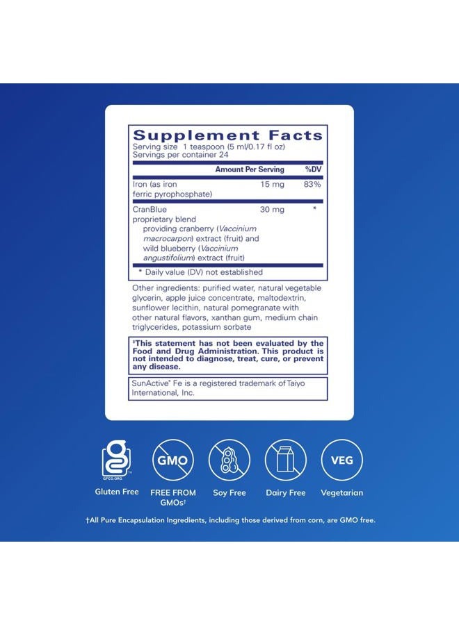 Pure Encapsulations سائل الحديد - مكمل مضاد للحساسية يدعم وظيفة الهيموغلوبين والميوغلوبين - 4.1 أونصة سائلة - Image 2
