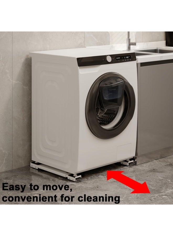 Multi-functional movable washing machine base, furniture dolly base for washing machine, dryer, refrigerator appliance, white, 45x5 cm, 18*2*1.5 cm - Image 5