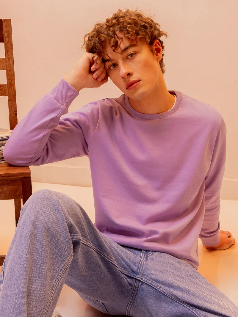 بيونغ سويت شيرت سادة بنفسجي