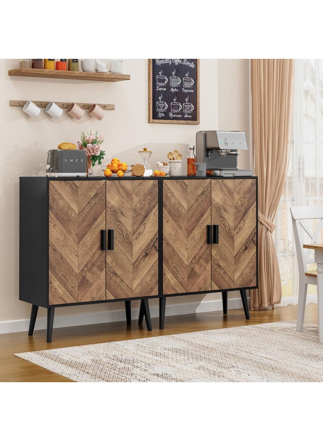 Iwell Iwell Storage Cabinet with Adjustable Shelf & Doors, Entryway Cabinet, Accent Cabinet for Living Room, Dining Room, Entryway, Black  - Image 3