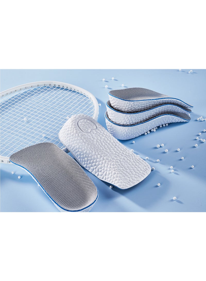 1 Pair Inner Height Increasing Insole,1.5/2.5/3.5cm Heel Lift Foot Pads Invisible Hidden Soft Heel Cushion Inserts Insoles,Breathable Sports Shock Absorption Half Cushion Insoles for Men Women, Grey - Image 5
