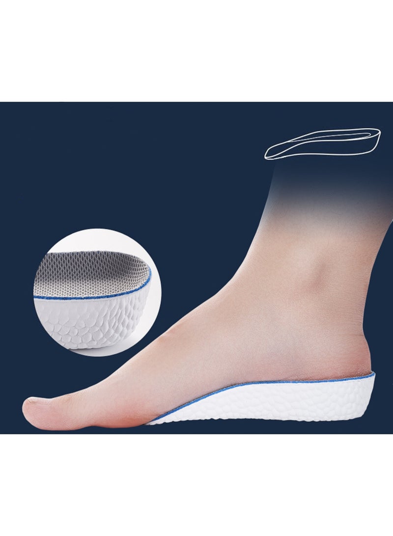 1 Pair Inner Height Increasing Insole,1.5/2.5/3.5cm Heel Lift Foot Pads Invisible Hidden Soft Heel Cushion Inserts Insoles,Breathable Sports Shock Absorption Half Cushion Insoles for Men Women, Grey - Image 3