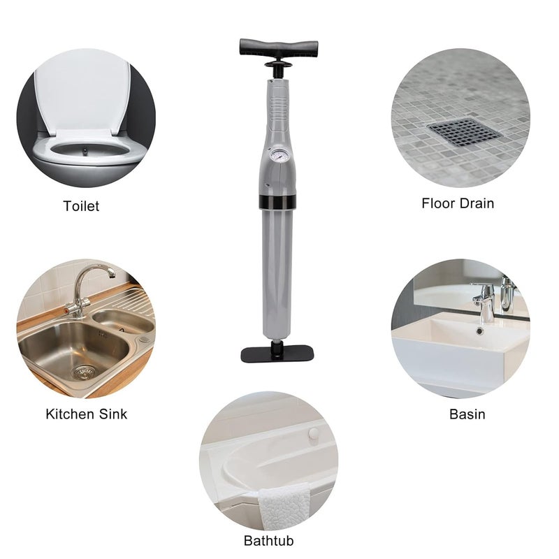TORIOX Drain Plunger, Bathrooms and Kitchens Sinks Air Plunger Drainage Tool - Toilet Plunger Pump Close Tool Sink Dredging Device Toilet Vacuum Sucker Cleaning Tool Bathroom Product - Image 5