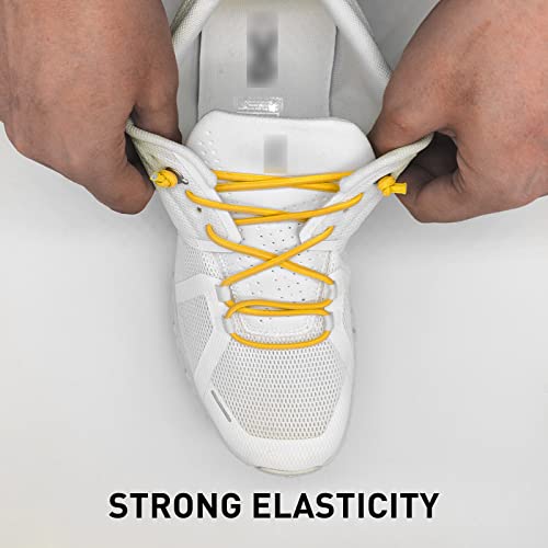 NDTEZUGT 3 Pairs Elastic Shoe Laces Replacement Laces for Running ShoesStretch Oval Strings Replacement Shoestrings for SneakersNo Tie Shoelaces for Kids and Adults BlackWhiteYellow - Image 3
