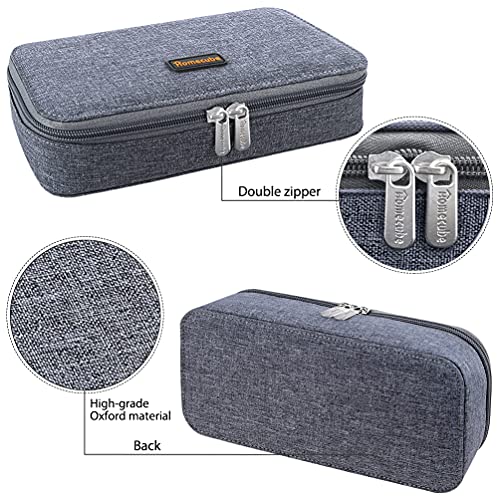 Homecube Capacious Pencil Case Pen Box Makeup Bag Pouch Pencils Holder Large Storage Stationery Box with Zipper School Supplies for College and Office - Navy Blue - Image 5