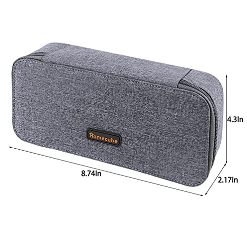 Homecube Capacious Pencil Case Pen Box Makeup Bag Pouch Pencils Holder Large Storage Stationery Box with Zipper School Supplies for College and Office - Navy Blue - Image 3