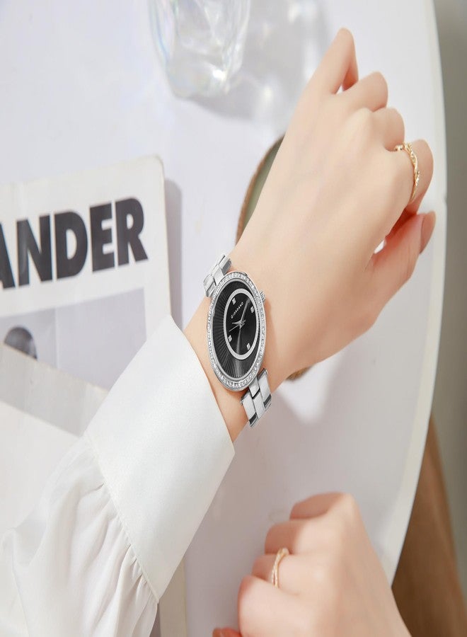 Giordano AW22 Collection Analog Stylish Watch for Women's Water Resistant Fashion Watch with Stainless Steel Case Wrist Watch to Compliment Your Look - A2056, Dial: Black Strap: Silver, Medium, - Image 2