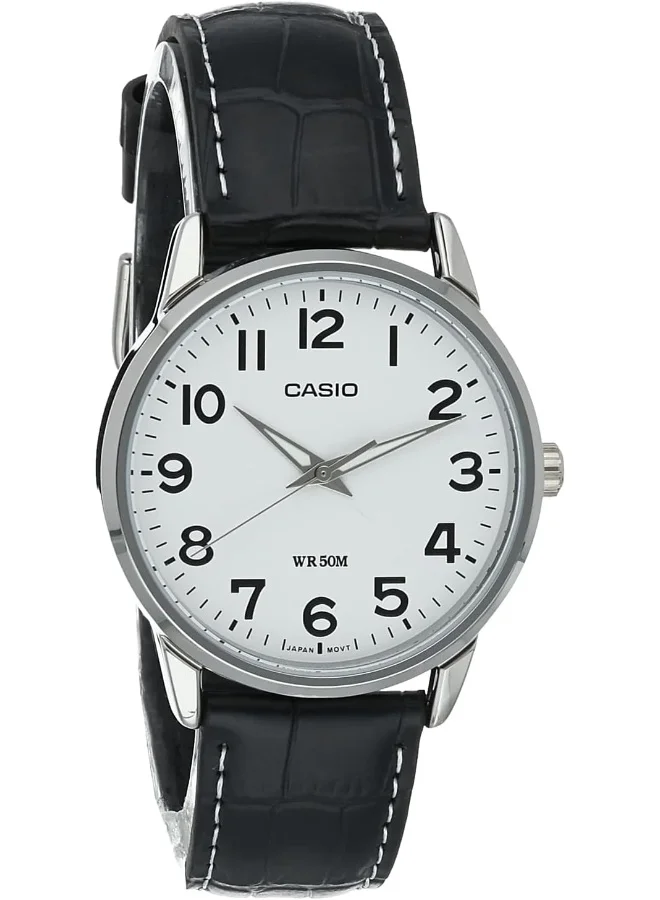 CASIO Men's Analog Display Watch With Black Leather Strap - MTP-1303L-7B