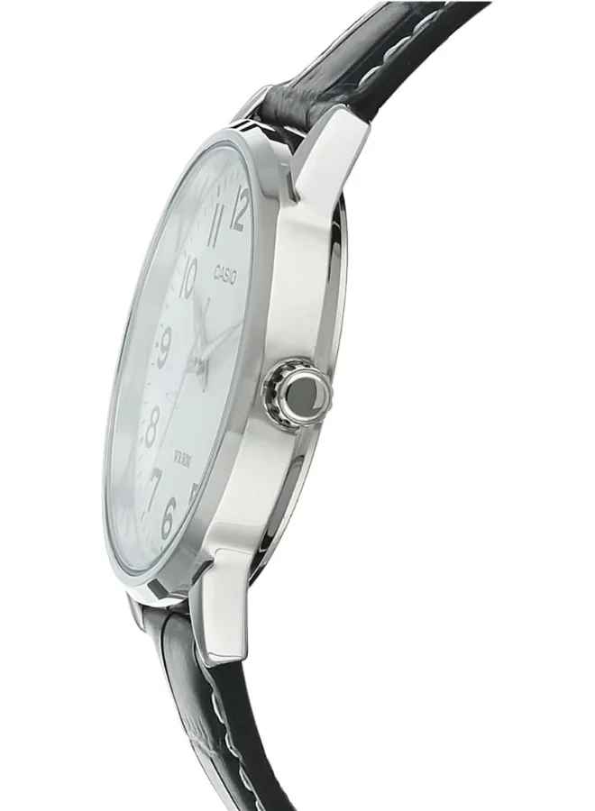 CASIO Men's Analog Display Watch With Black Leather Strap - MTP-1303L-7B