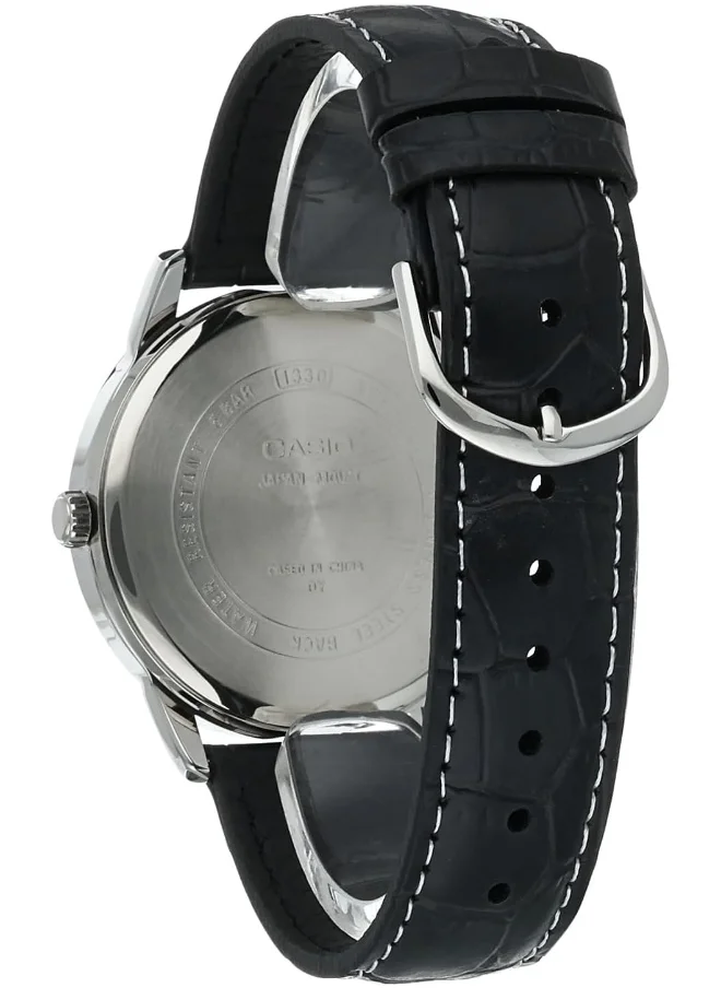 CASIO Men's Analog Display Watch With Black Leather Strap - MTP-1303L-7B