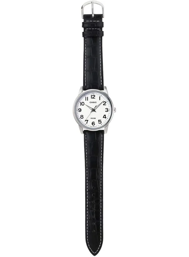 CASIO Men's Analog Display Watch With Black Leather Strap - MTP-1303L-7B